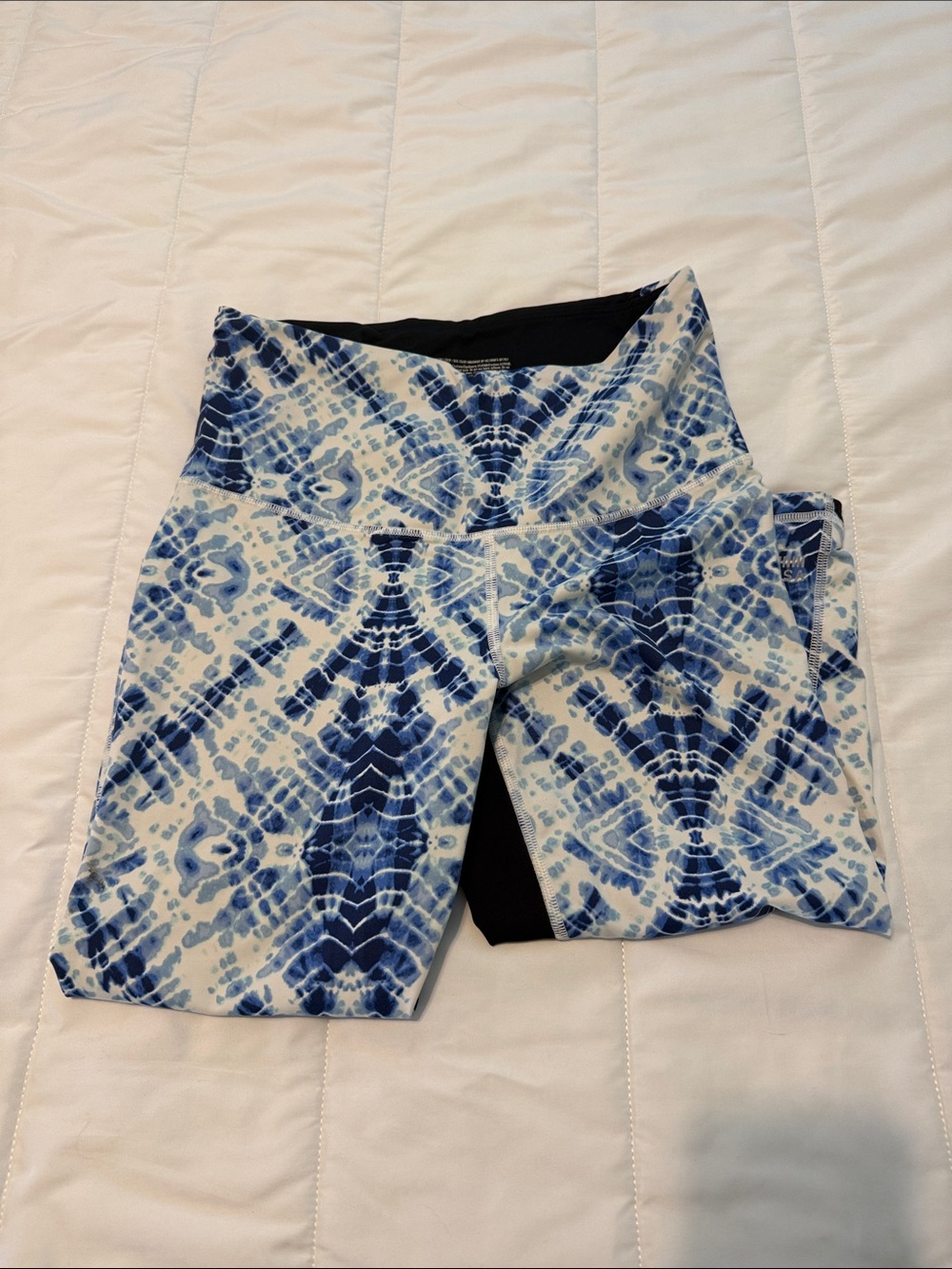 VSX Blue and White Tie-Dye High-Waist Leggings